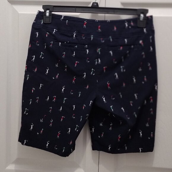 IZOD Golf Shorts Women’s Size 8 Navy Mini Golfer Print Stretch Casual Golf - Picture 7 of 9